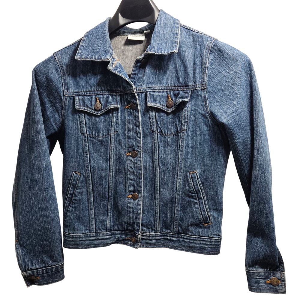 Sonoma Denim Jacket Small Blue Medium Wash Cotton Trucker Button Up RN73277‎
